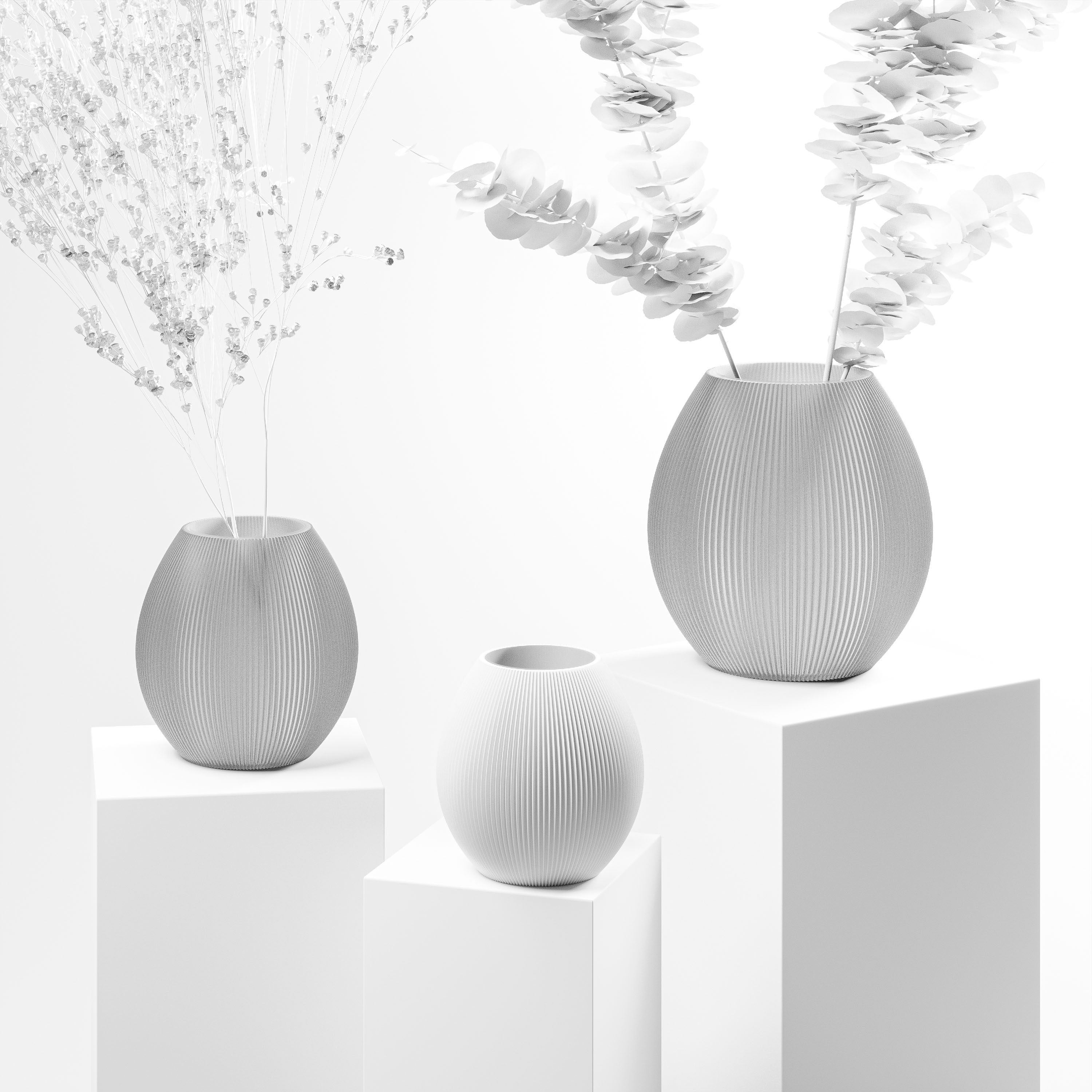 DENNISMAASS Vase Rund S Weiss