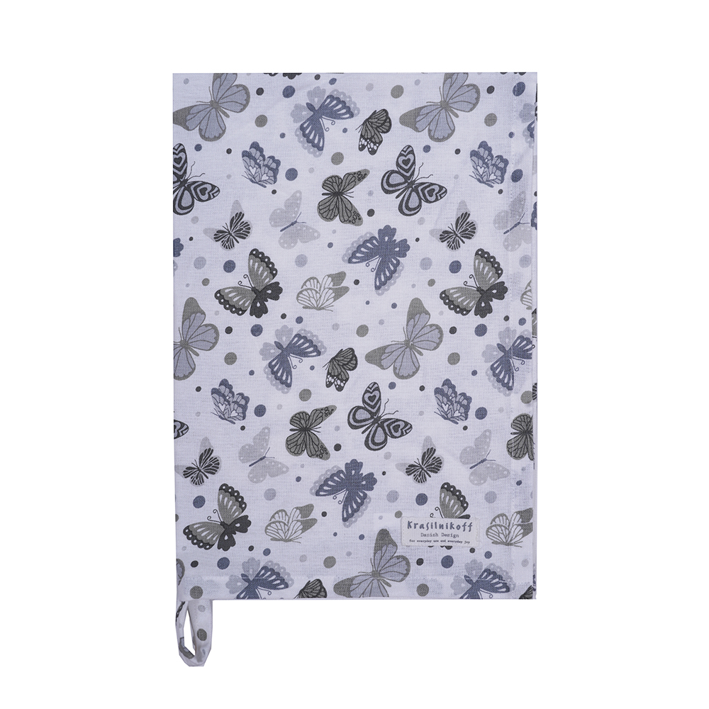 Krasilnikoff Geschirrtuch Butterfly Grey