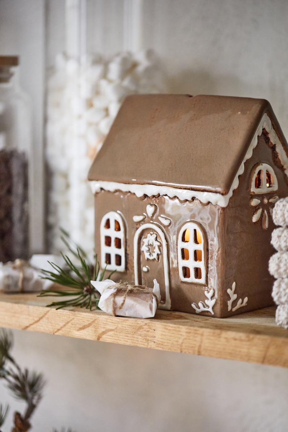 Ib Laursen Deko-Haus / Teelichthalter Stillenat Gingerbread Türkranz