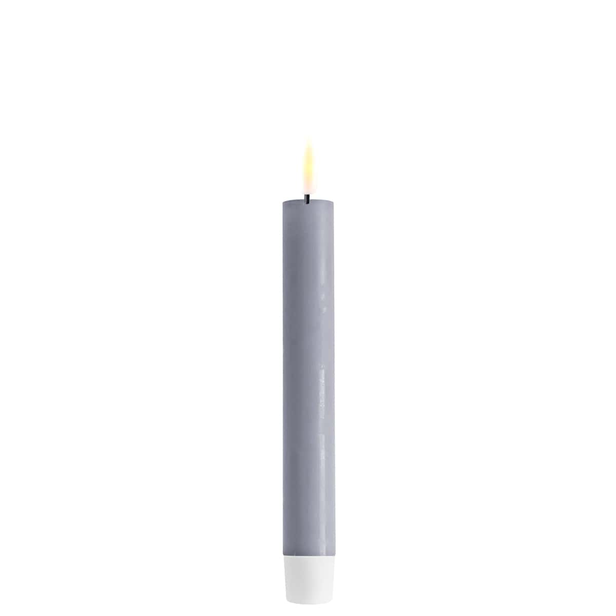 DELUXE HOMEART LED-Stabkerze "Real Flame" Dust Blue 15 cm 2er Set