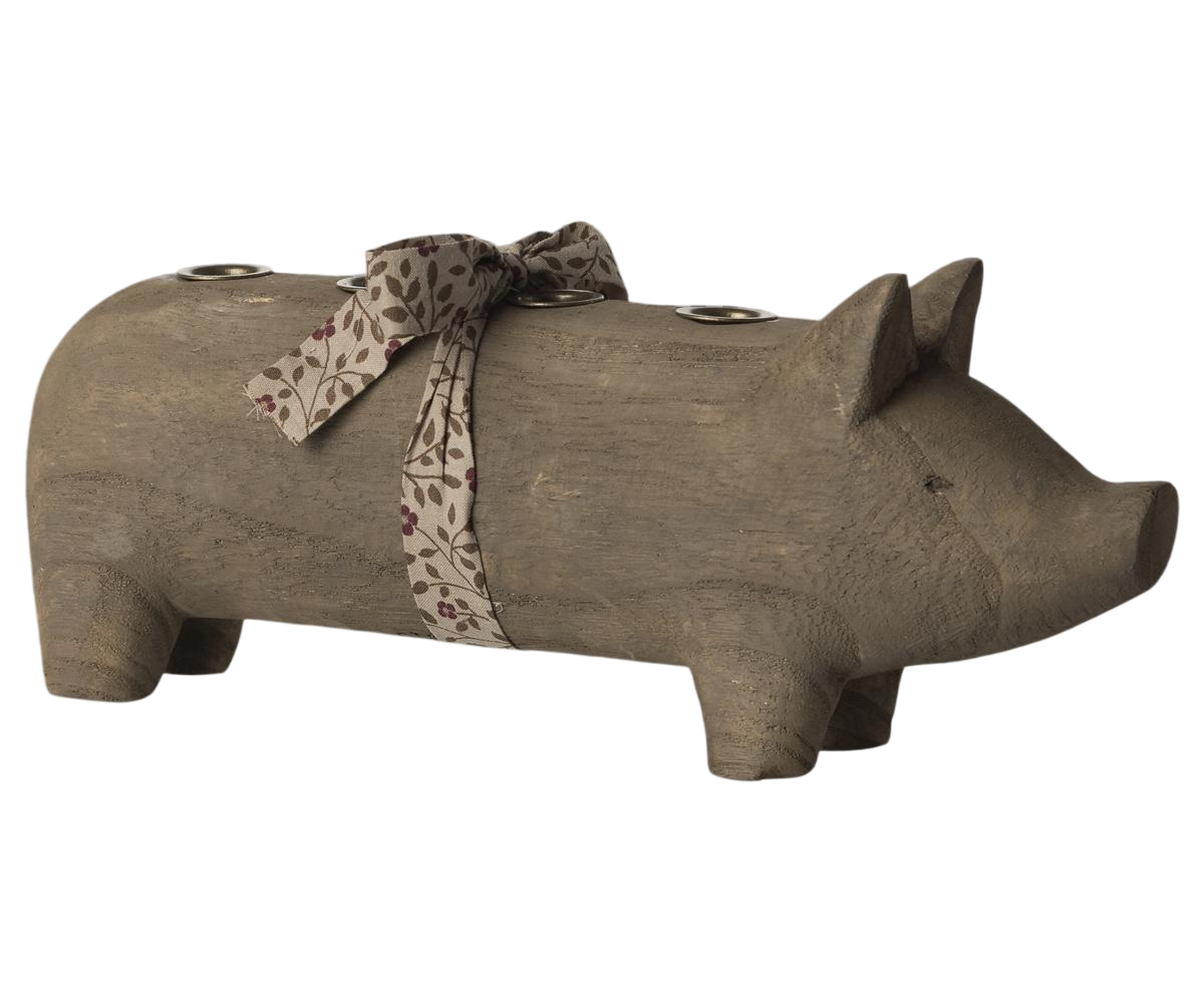 Maileg Kerzenhalter Adventsschwein Natur f. dünne Kerzen