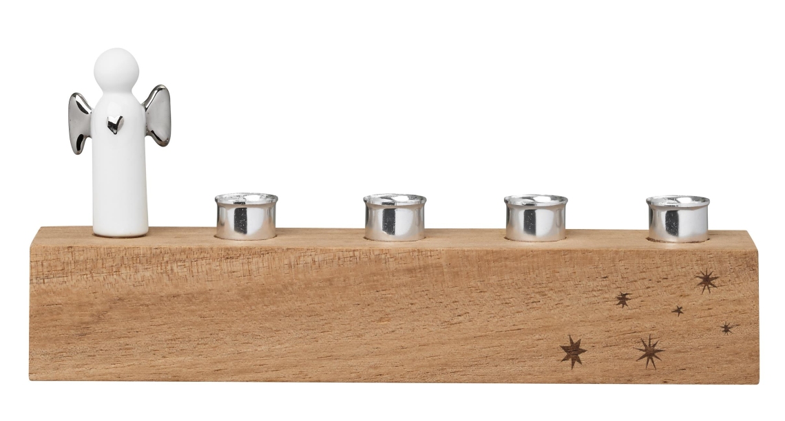 räder Winterzeit Kerzenhalter Adventsengel Silber m. Sternen