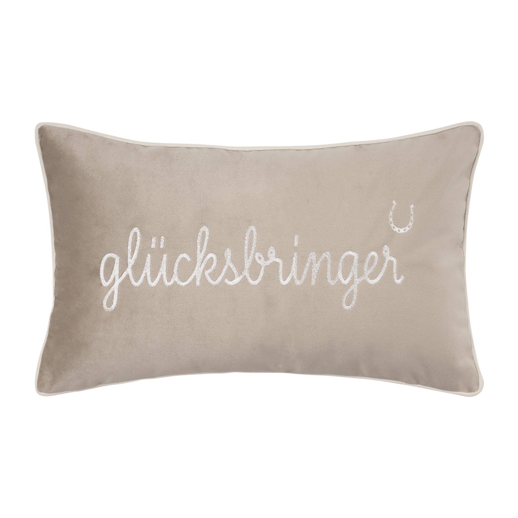 pad design Kissenhülle Letters "Glücksbringer" Beige 30 x 50