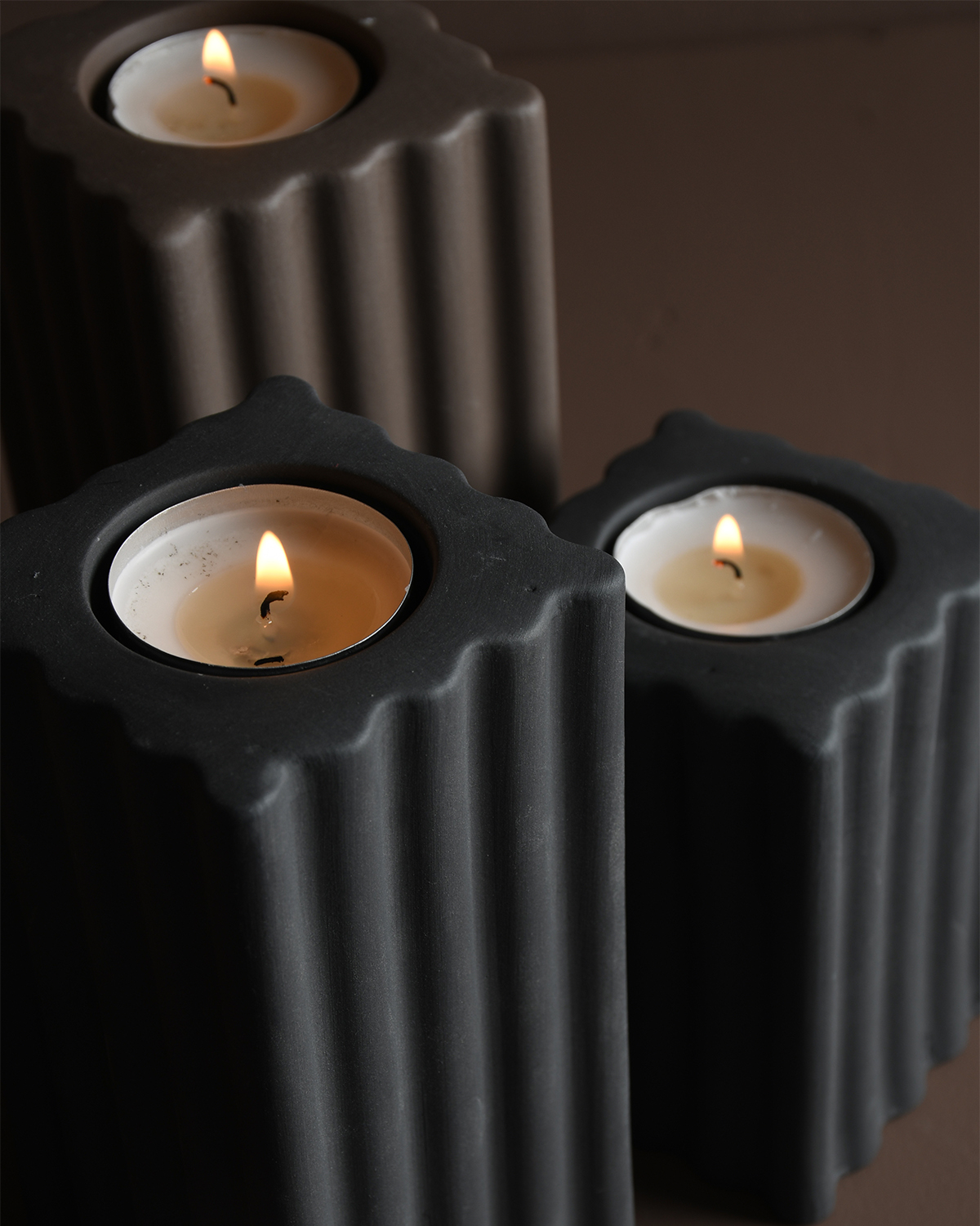 Storefactory Teelichthalter Nickebo Brown Large