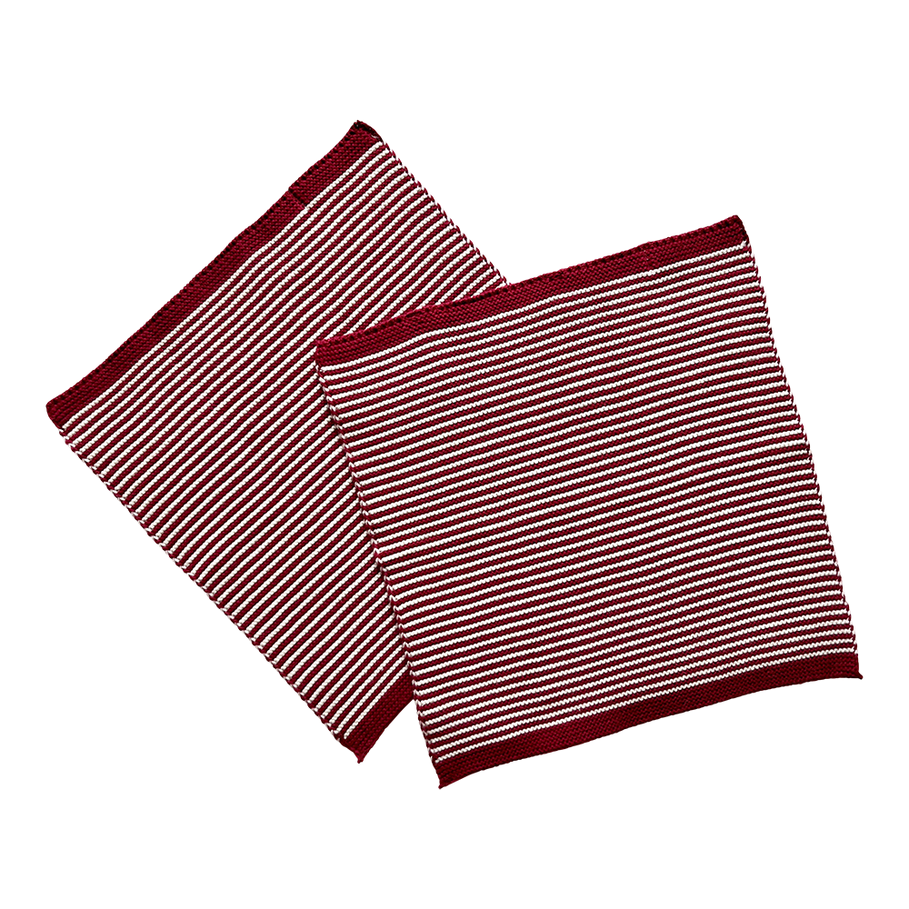 Solwang Wischtuch Natur Dunkelrot Streifen BIO 2er Set