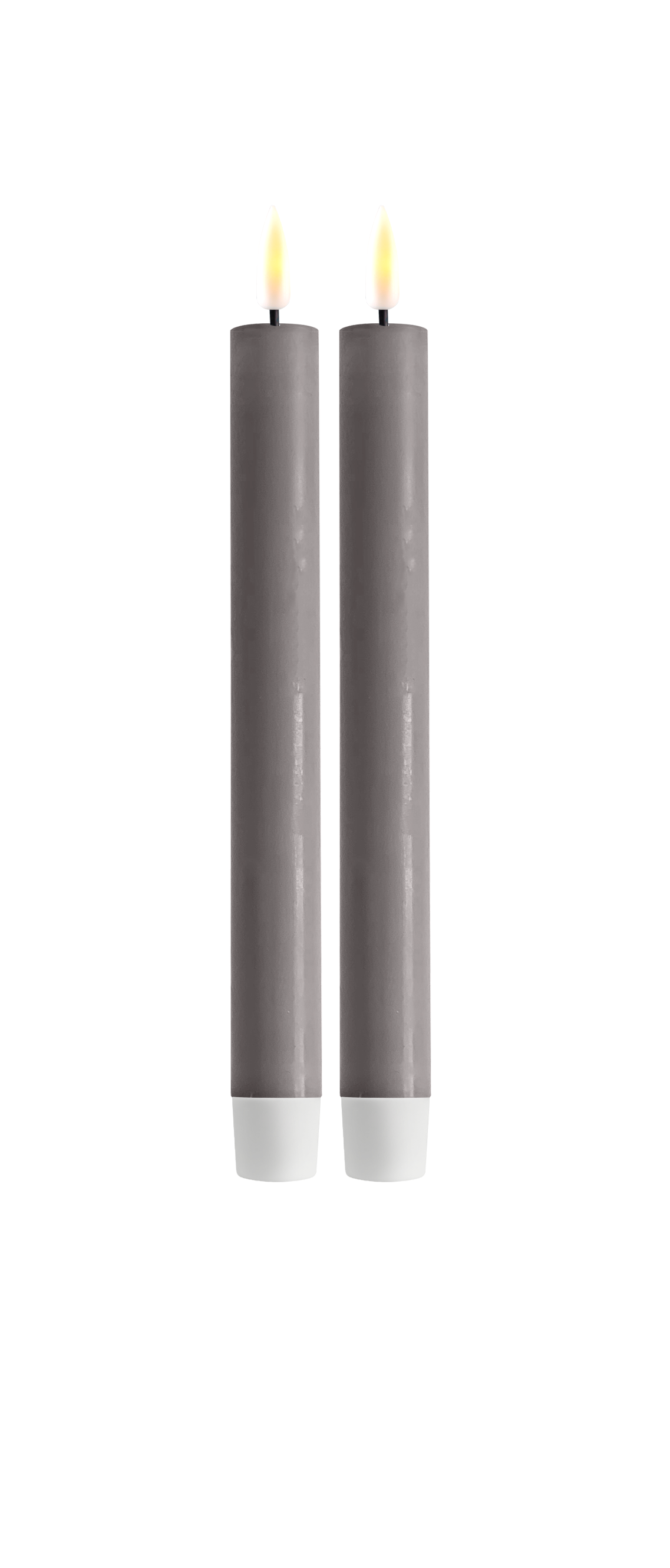 DELUXE HOMEART LED-Stabkerze "Real Flame" Grau 24 cm