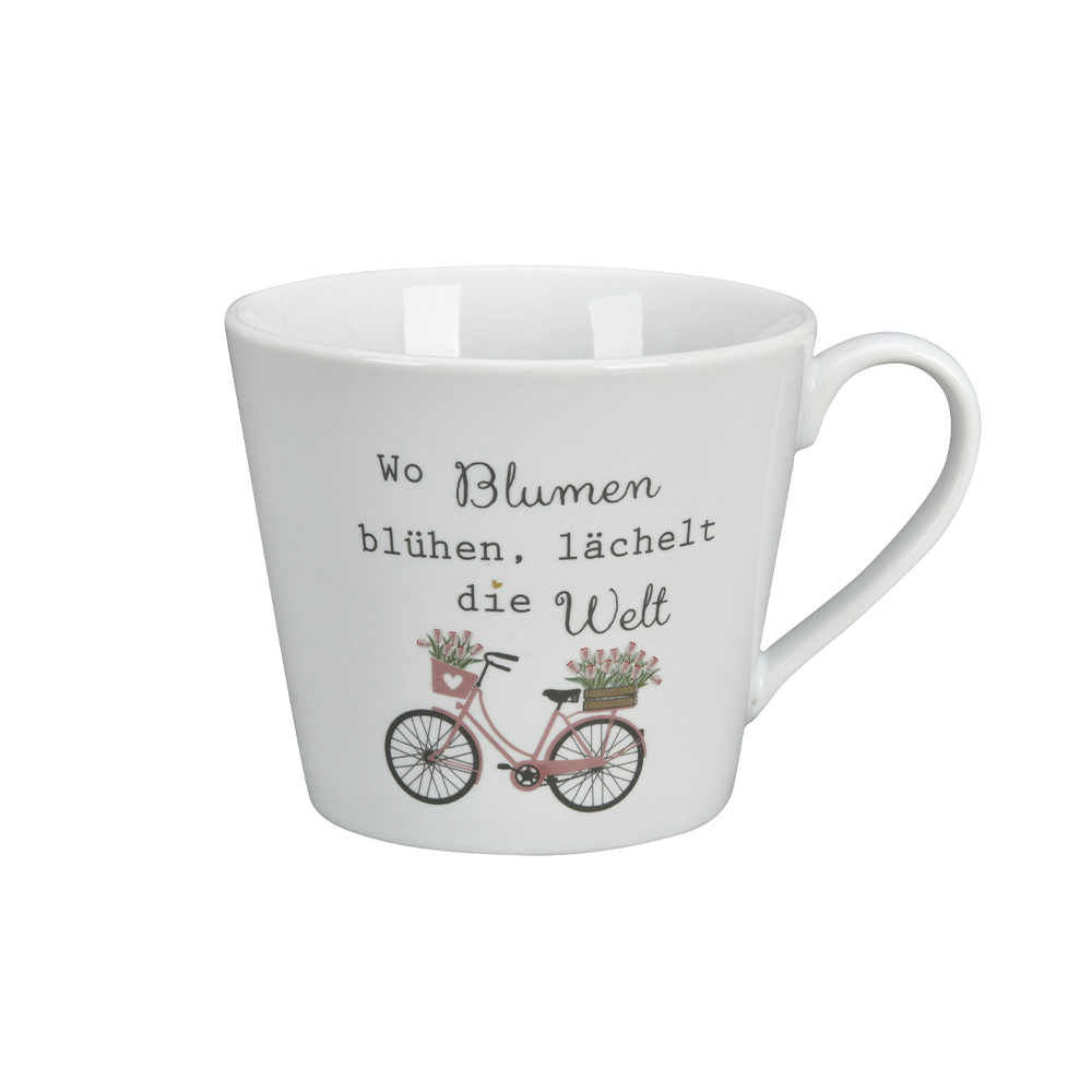 Krasilnikoff Henkelbecher "Wo Blumen blühen"