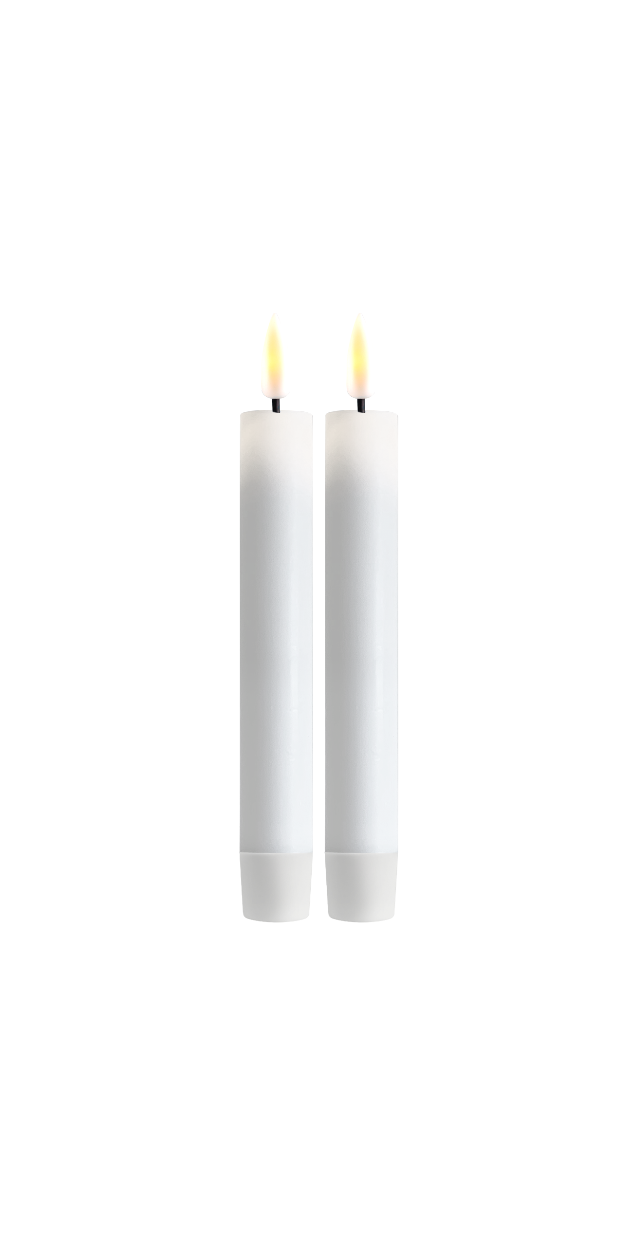 DELUXE HOMEART LED-Stabkerze "Real Flame" Weiss 15 cm