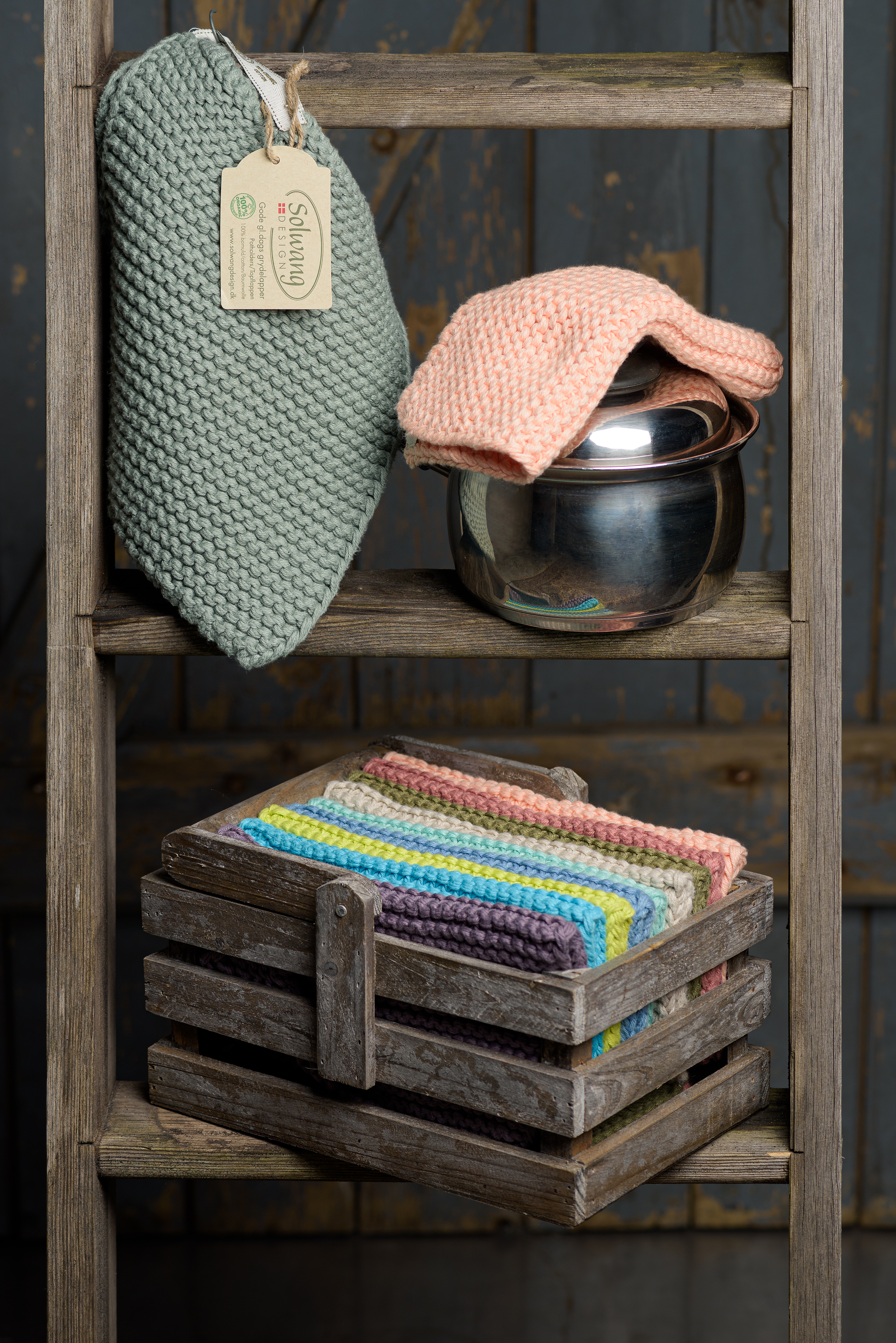 Solwang Topflappen Dunkles Antikblau BIO 2er Set