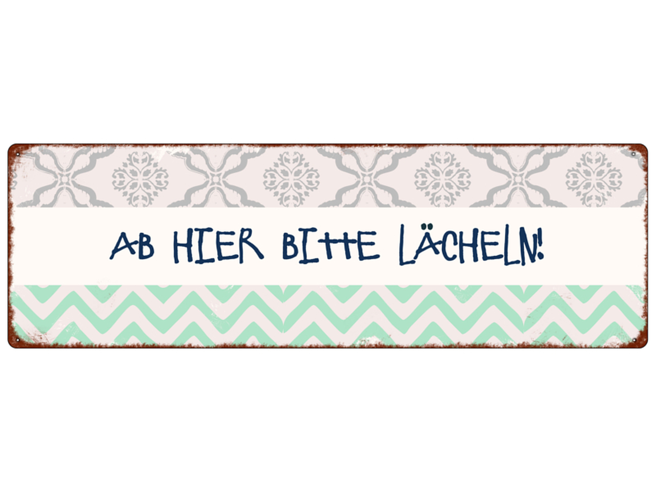 Interluxe Metallschild AB HIER BITTE LÄCHELN