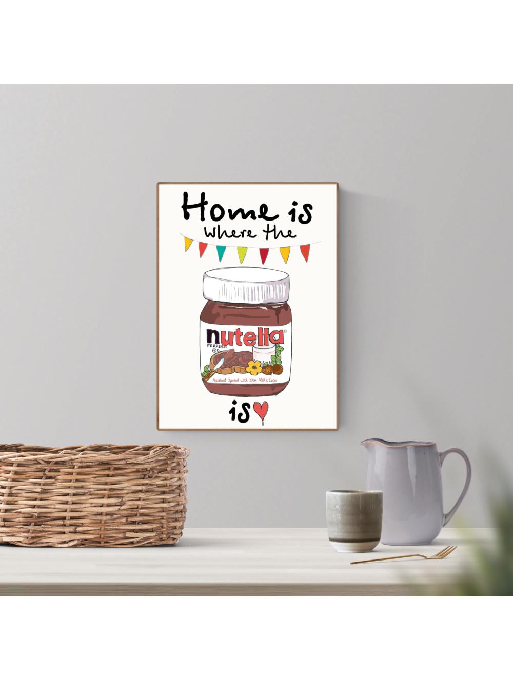 Mouse and Pen Poster "Home is where the Nutella is" A4