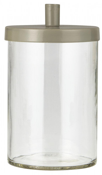 Ib Laursen Stabkerzenhalter aus Glas mit Metalldeckel f. dünne Kerzen