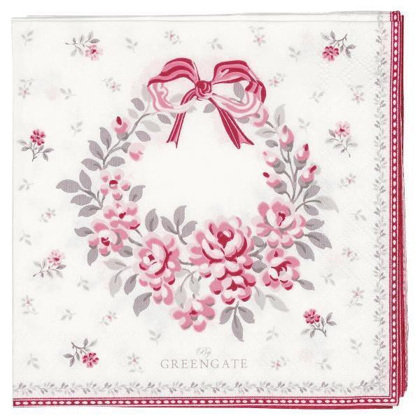 Greengate Papierservietten Flora White small Limited Edition