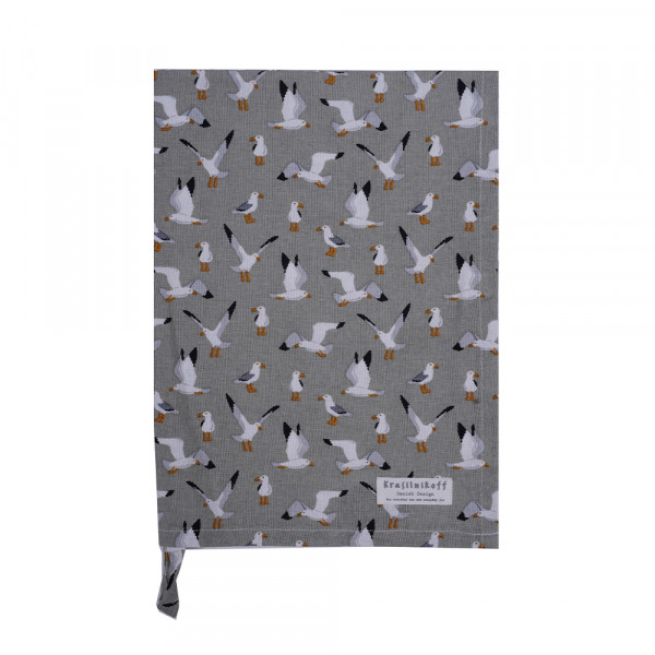 Krasilnikoff Geschirrtuch Seagulls Grey