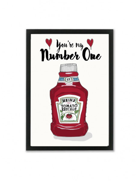 Mouse and Pen Poster "Heinz You Are My Numer One" A4