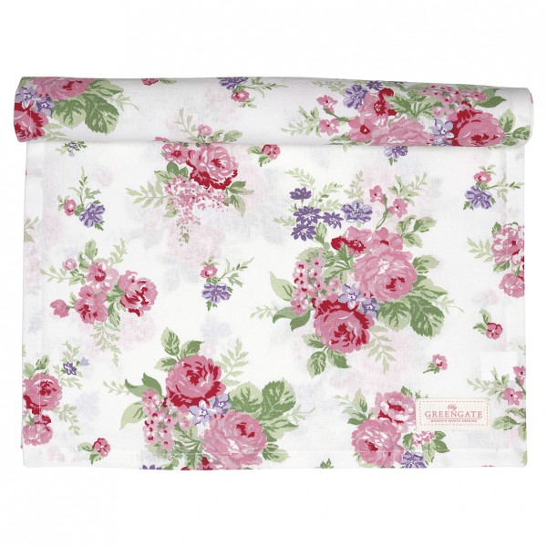 Greengate Tischläufer Rose white