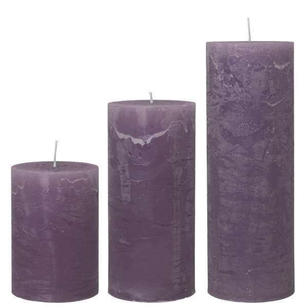 Cozy Living Stumpen-Kerze Dust Purple H: 10cm
