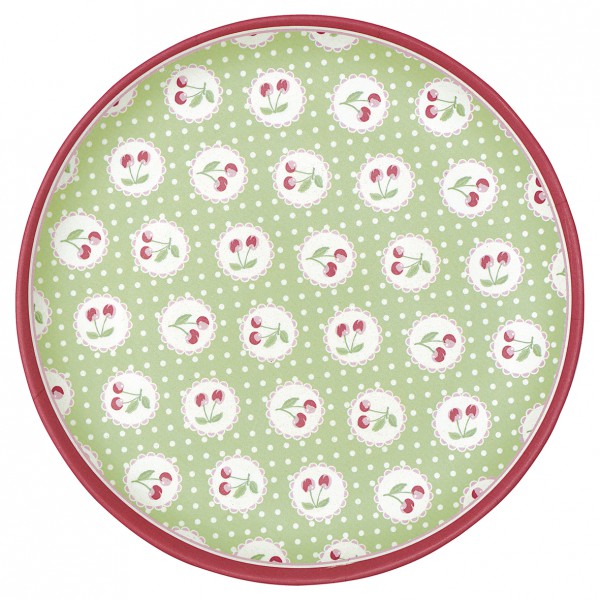 Greengate Bambus-Teller Cherry Berry pale green