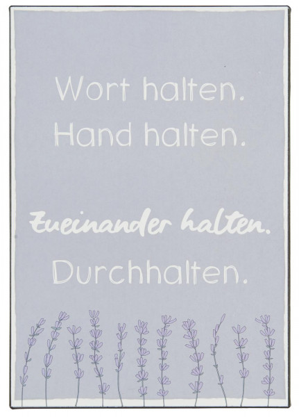 Ib Laursen Metallschild "Wort halten. Hand halten..."