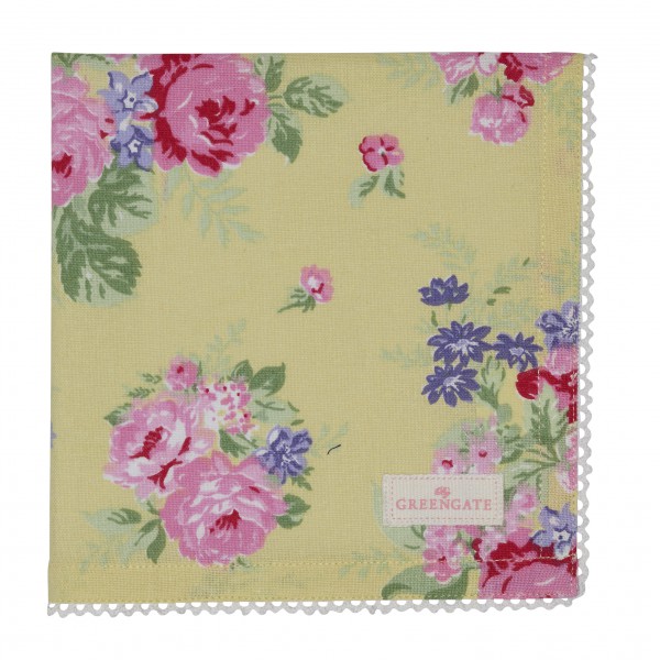 Greengate Stoffserviette Rose Pale Yellow Sonderedition 2019