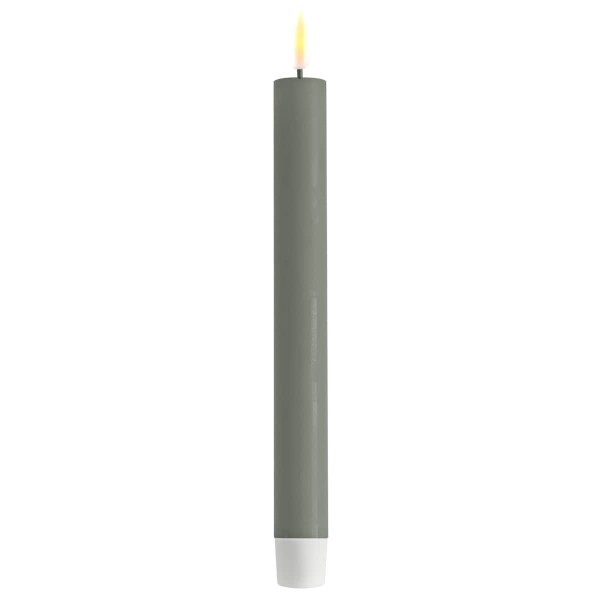 DELUXE HOMEART LED-Stabkerze "Real Flame" Salbei Grün 24 cm