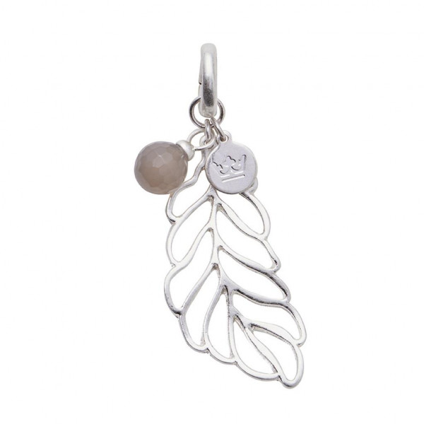 Sence Copenhagen Poem Charm Grey Agate worn silver