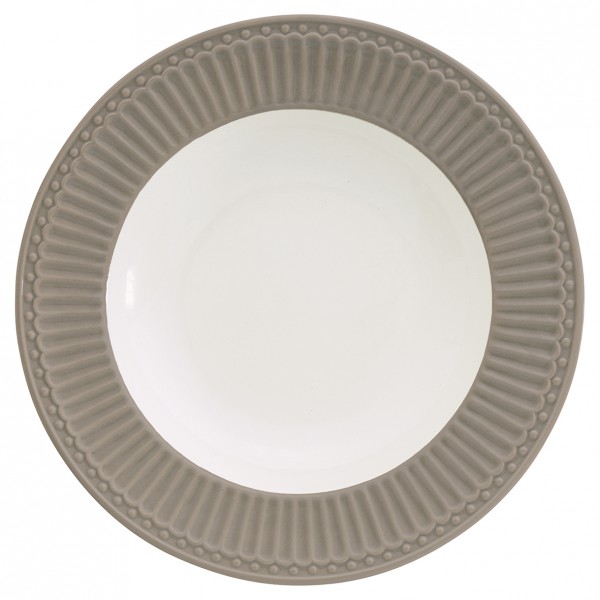 Greengate Tiefer Porzellan-Teller Alice Warm Grey