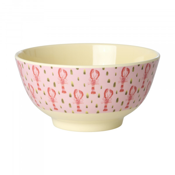 Rice Melamin Schüssel Pink Lobster Print Medium
