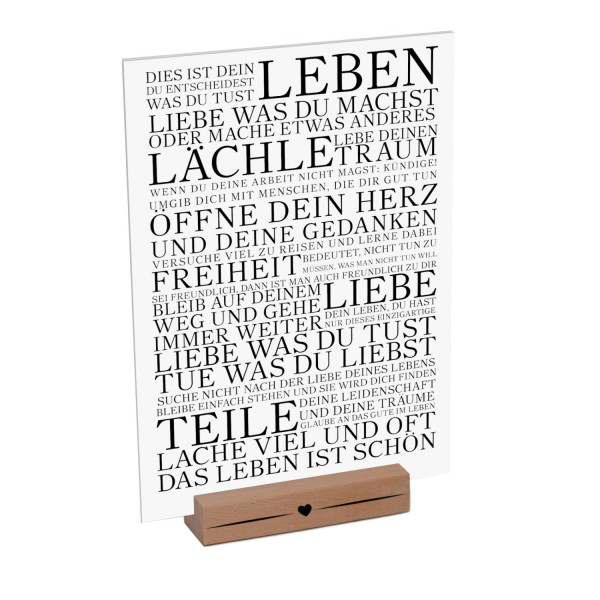 Interluxe Schild mit Aufsteller - Dies ist dein Leben