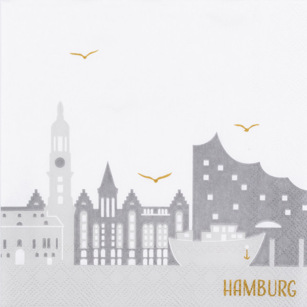 räder Papierservietten "Stadtsilhouette Hamburg"  20 Stück