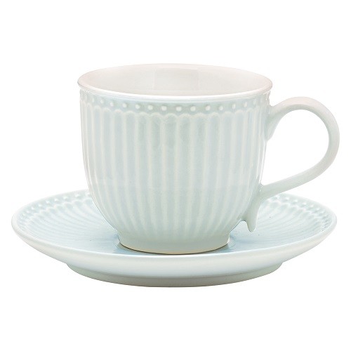 Greengate Tasse mit Untersetzer Alice Pale Blue