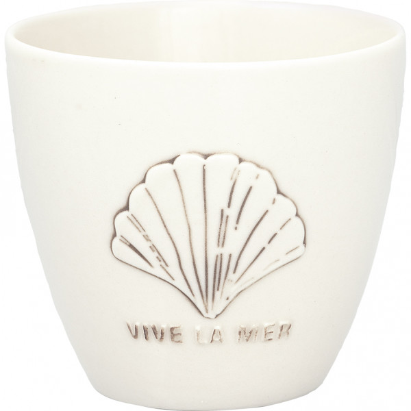 Greengate Latte Cup Vive La Mer White