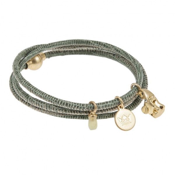 Sence Copenhagen Lederarmband Nappa Snake lizard saliva worn gold