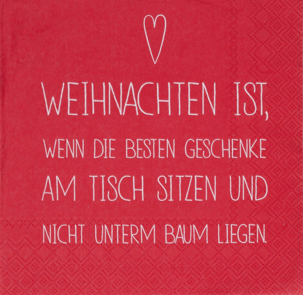 räder Papierservietten "Weihnachten ist..." 20 Stück