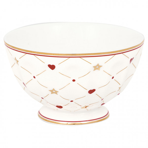 Greengate Bowl Medium Clarina Heart White