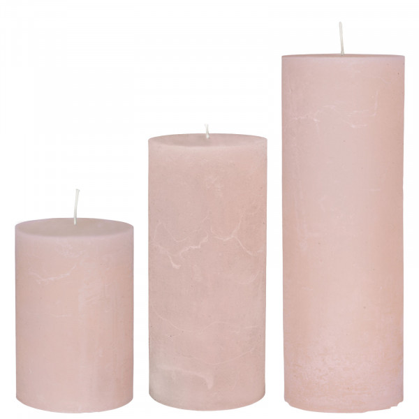 Cozy Living Stumpen-Kerze Rustic Rose H: 15cm