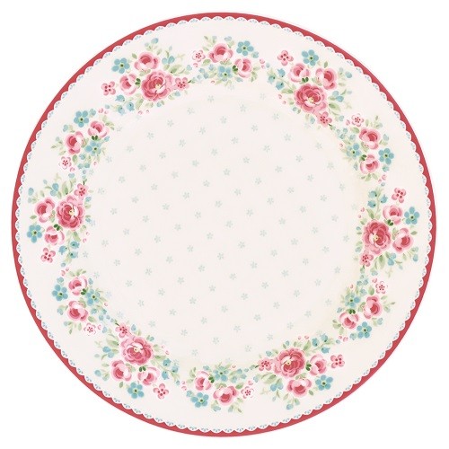 Greengate Porzellan-Teller Tess white