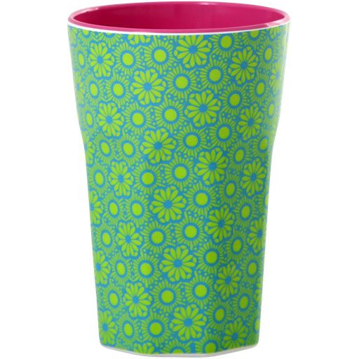 Rice Melamin Becher groß Marrakesh Print Grün/Türkis