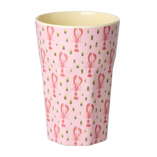 Rice Melamin Becher Pink Lobster Two Tone Tall