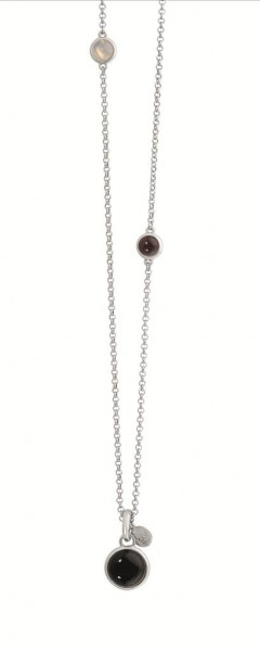 Signature Halskette Multi-Stone worn silver von Sence Copenhagen