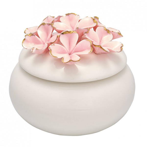Greengate Flower Schmuckdose pale pink w/gold small