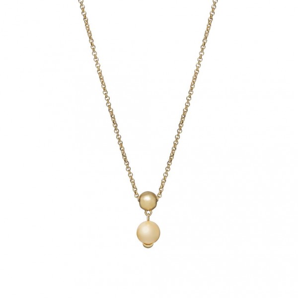 Sence Copenhagen XMAS Halskette Freshwater Pearls worn gold 45 cm