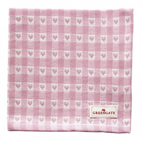 Greengate Stoffserviette Heart petit pale pink