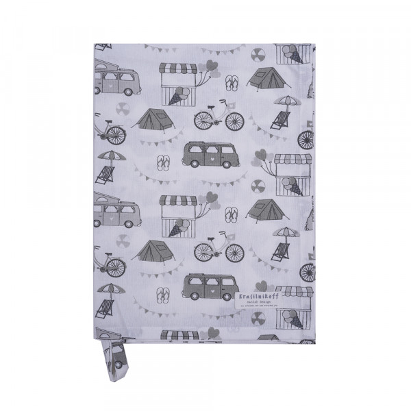 Krasilnikoff Geschirrtuch Summertime Grey