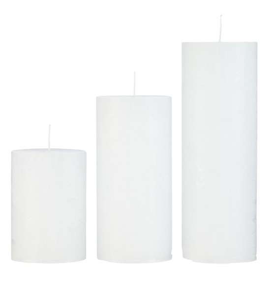 Cozy Living Stumpen-Kerze White H: 10cm