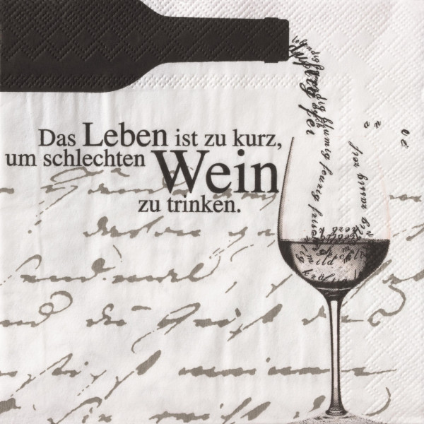 räder Papierservietten Vino "Das Leben ist zu kurz..." 20 Stück