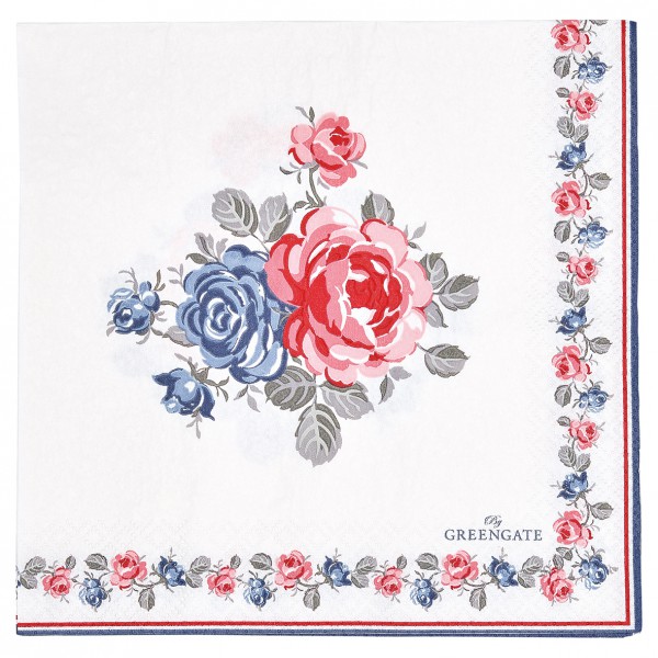 Greengate Papierservietten Hailey white gross 20 Stück