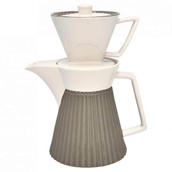 Greengate Kaffeekanne mit Filteraufsatz Alice warm grey