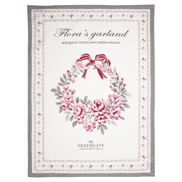 Greengate Geschirrtuch Flora White Piece Printed Limited Edition