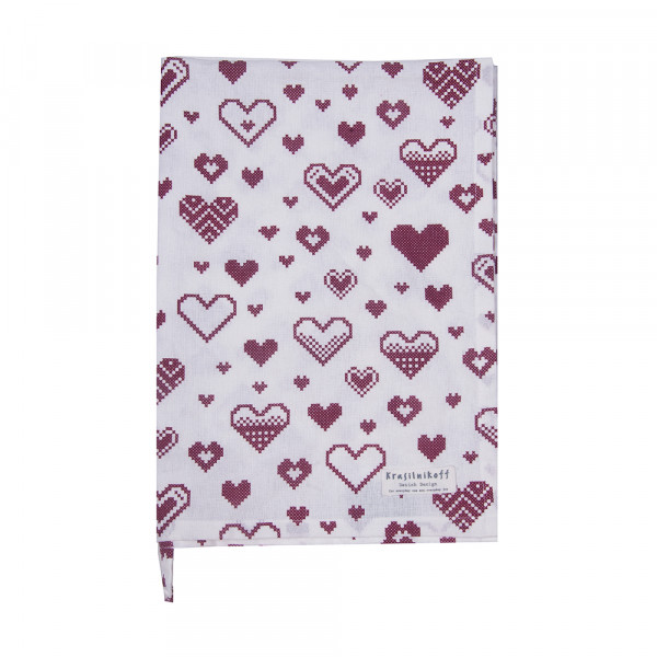 Krasilnikoff Geschirrtuch Heart Allover Stitches
